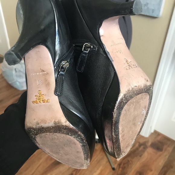 PRADA ankle black booties sz EU 36 US 6 - Picture 3 of 8